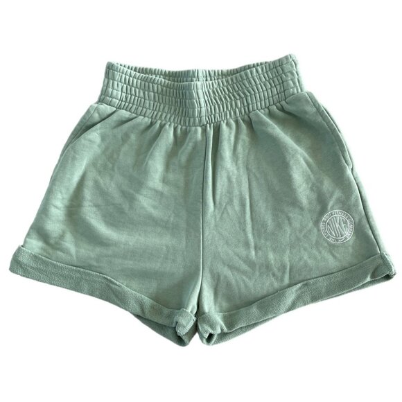 Nike NSW Fleece Tech‎ Shorts Green Women S Standard Fit Roll Up Pockets DN4956 - Picture 4 of 13